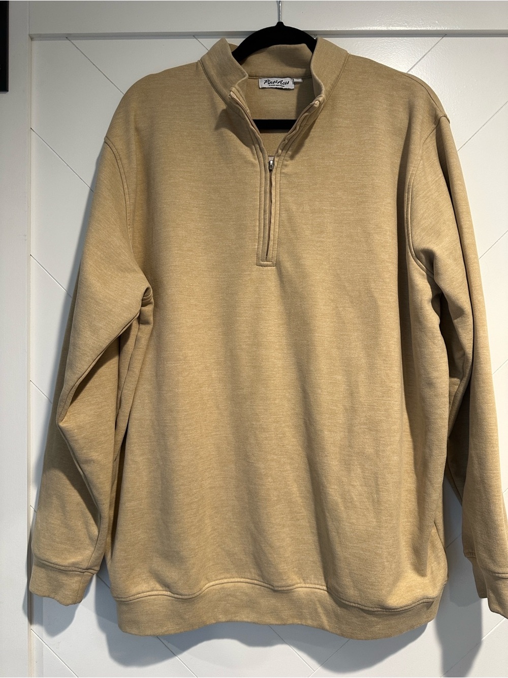 Men's Tan Half-Zip Sweater - PortAuth